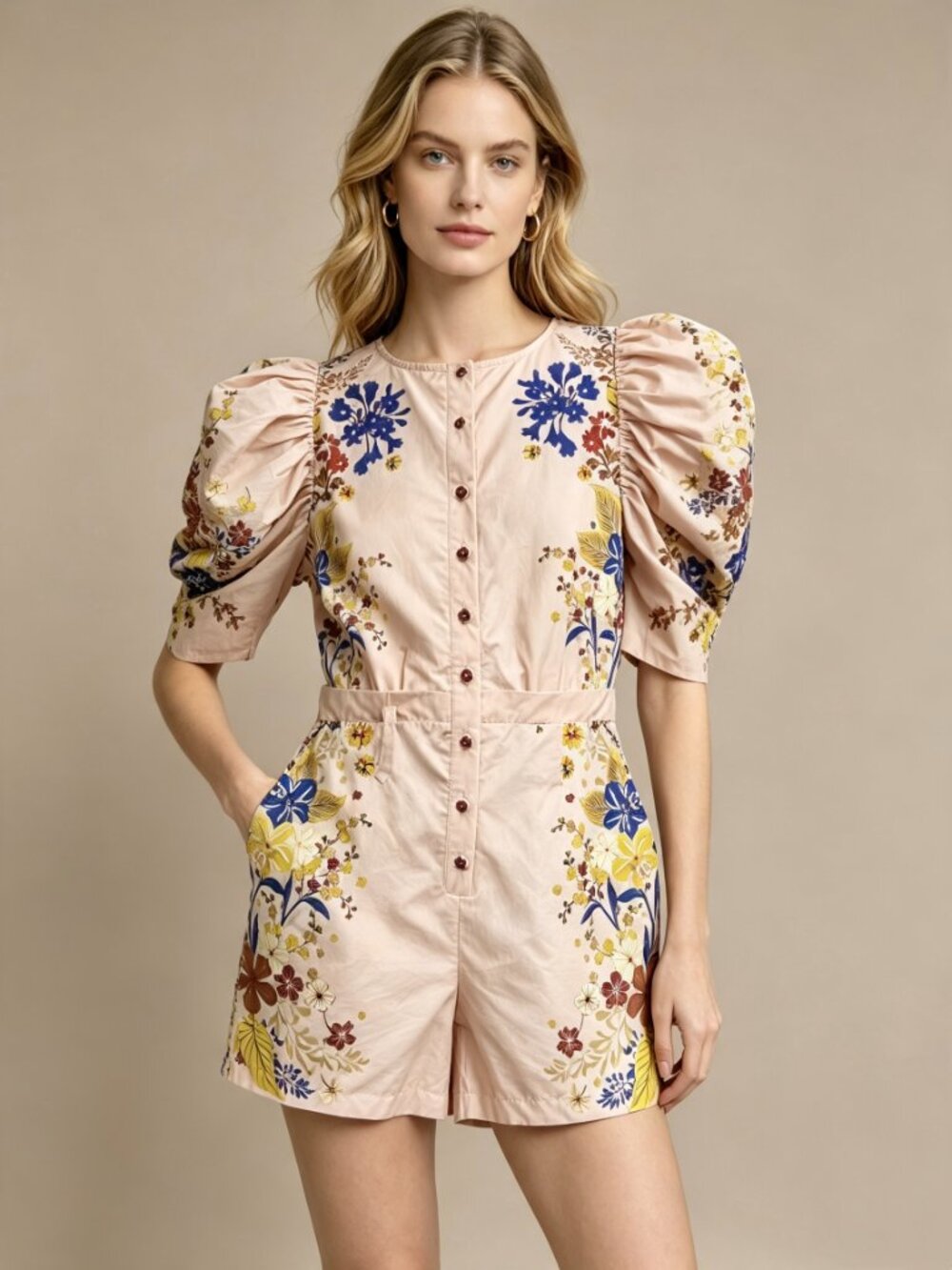 NWOT Farm Rio Romantic Lightness Romper Size XS